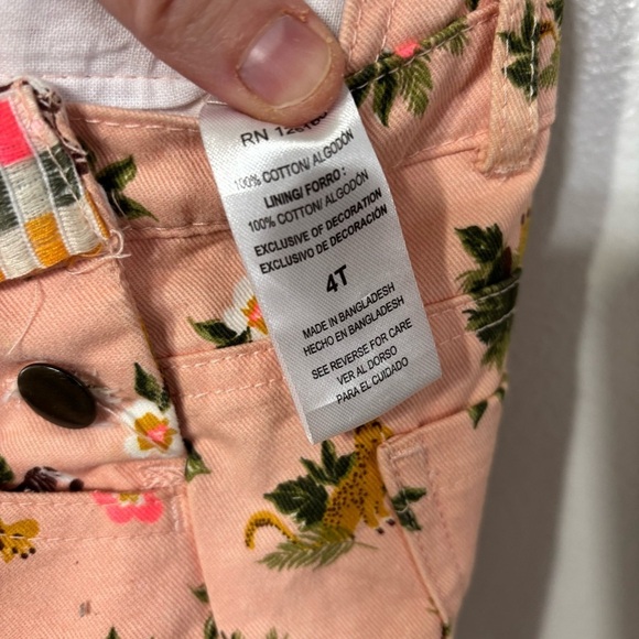 Zoo Safari Print Toddler Girl Overall Shorts Size 4T - Picture 6 of 6